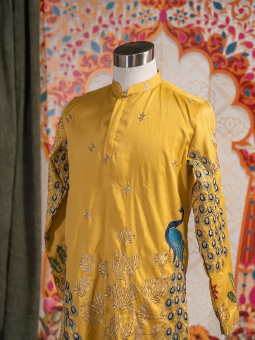 THE RAJSI SUNEHRA PEACOCK KURTA