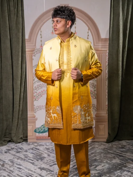 RAJVANSH SUNEHRI OMBRE KURTA SET