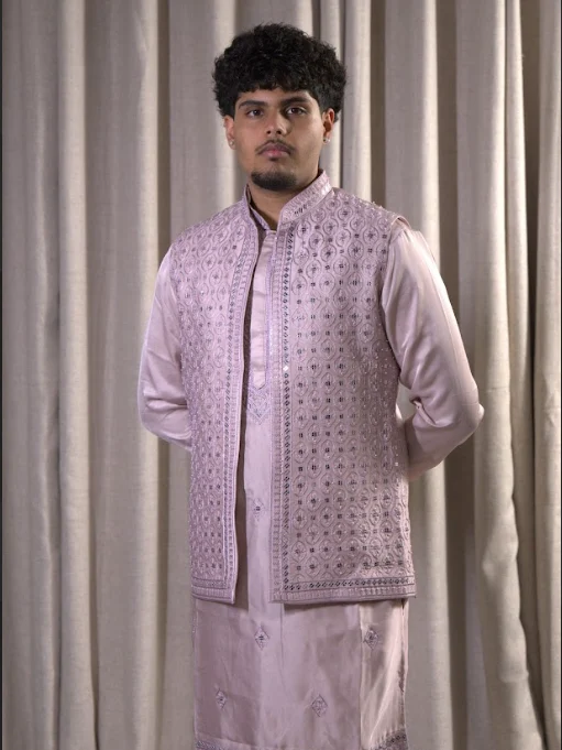 DUSTY ROSE REGAL KURTA ENSEMBLE