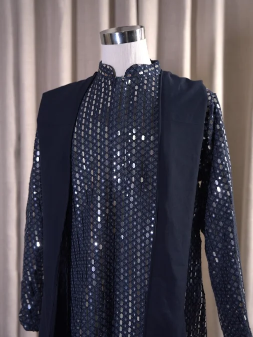 MIDNIGHT MIRROR LUXE KURTA SET