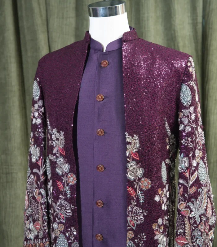 PLUM MAJESTY DESIGNER INDO-WESTERN