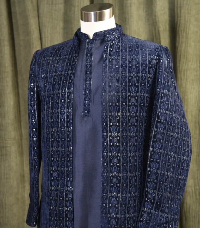 MIDNIGHT ROYALE SEQUIN INDO-WESTERN